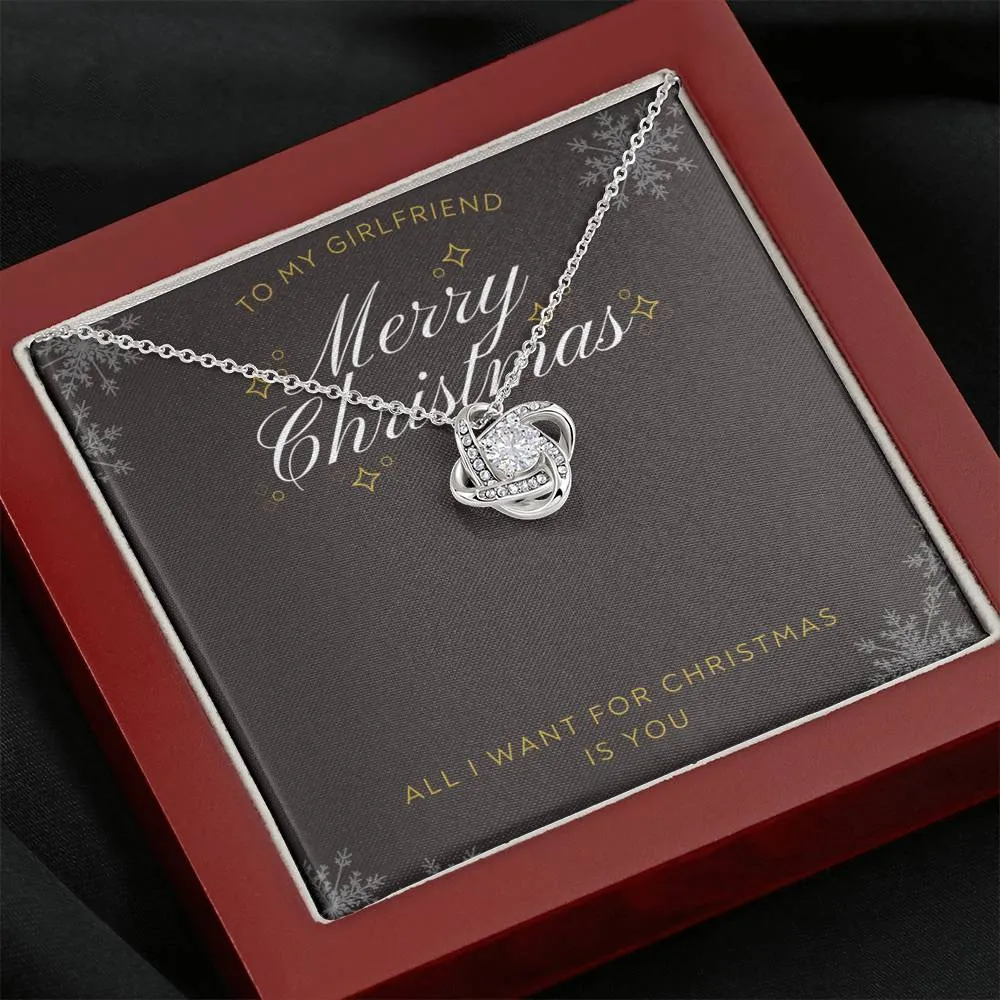 Girlfriend, All I want for Christmas is you-Love Knot Necklace