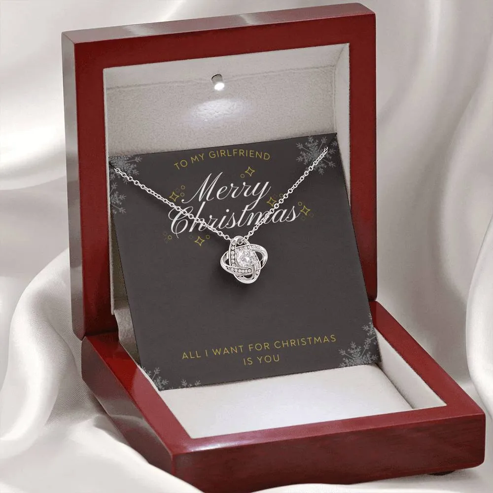 Girlfriend, All I want for Christmas is you-Love Knot Necklace