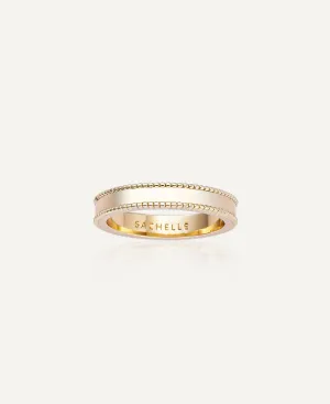 Gladys Beaded Gold Band Ring