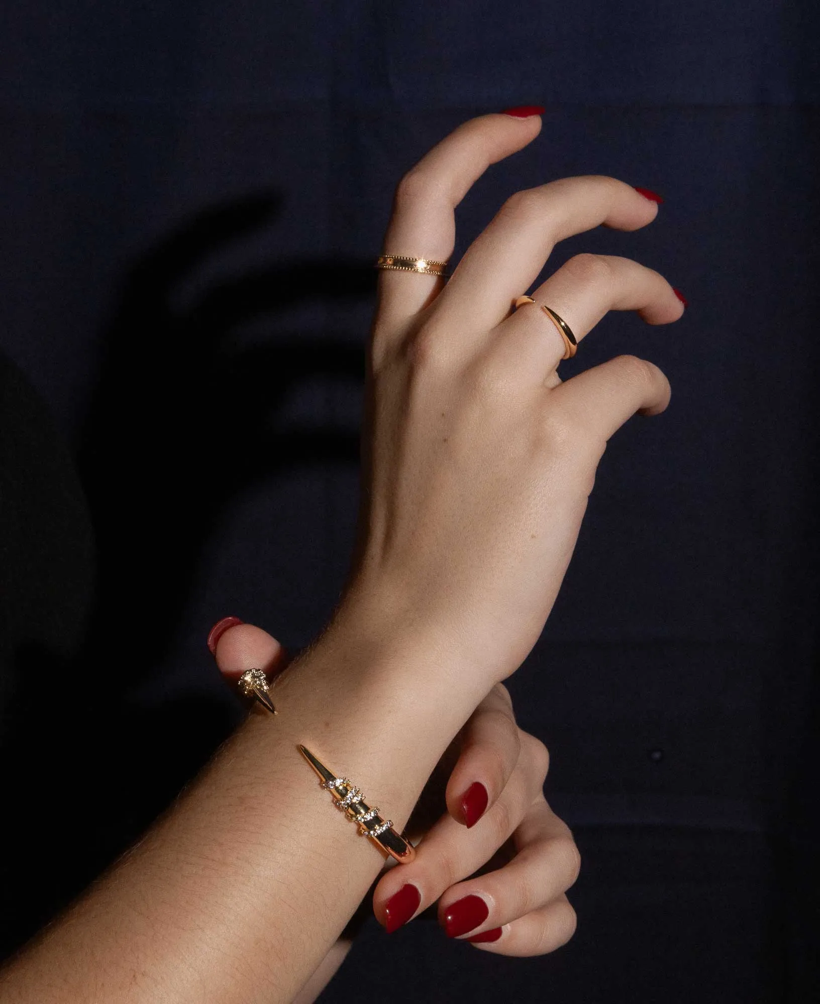 Gladys Beaded Gold Band Ring