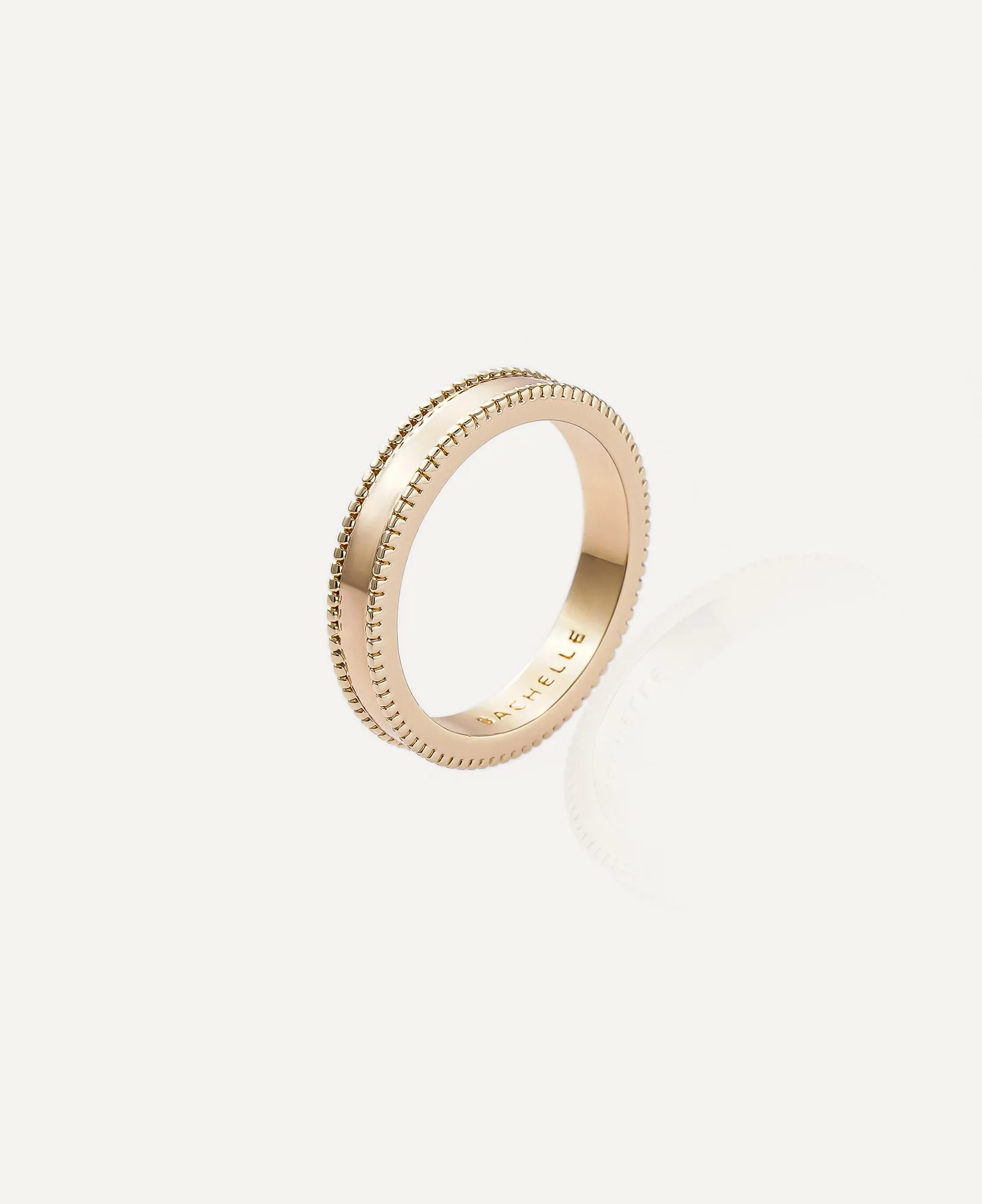 Gladys Beaded Gold Band Ring