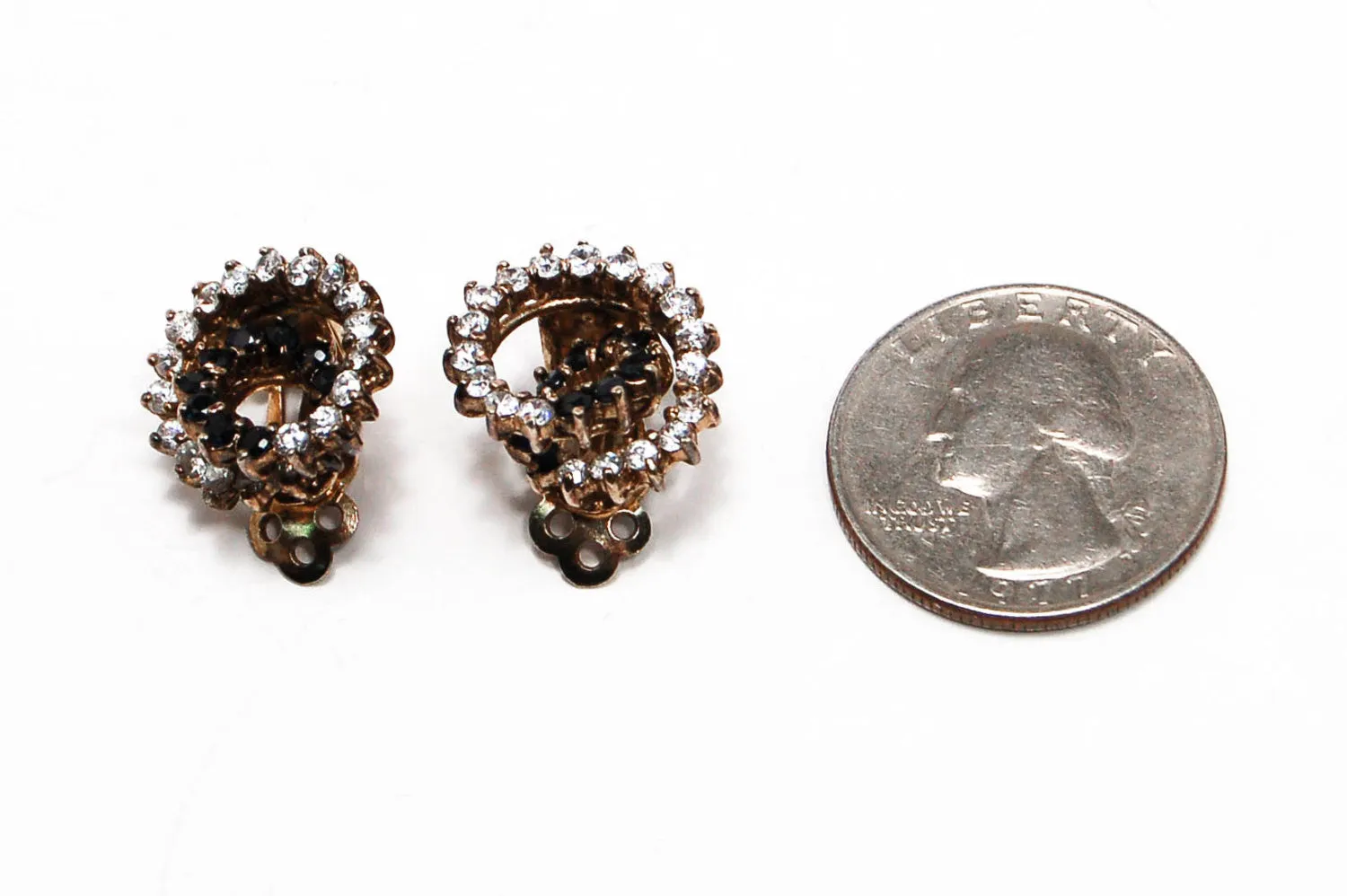 Glam Sapphire and CZ Spiral Earrings