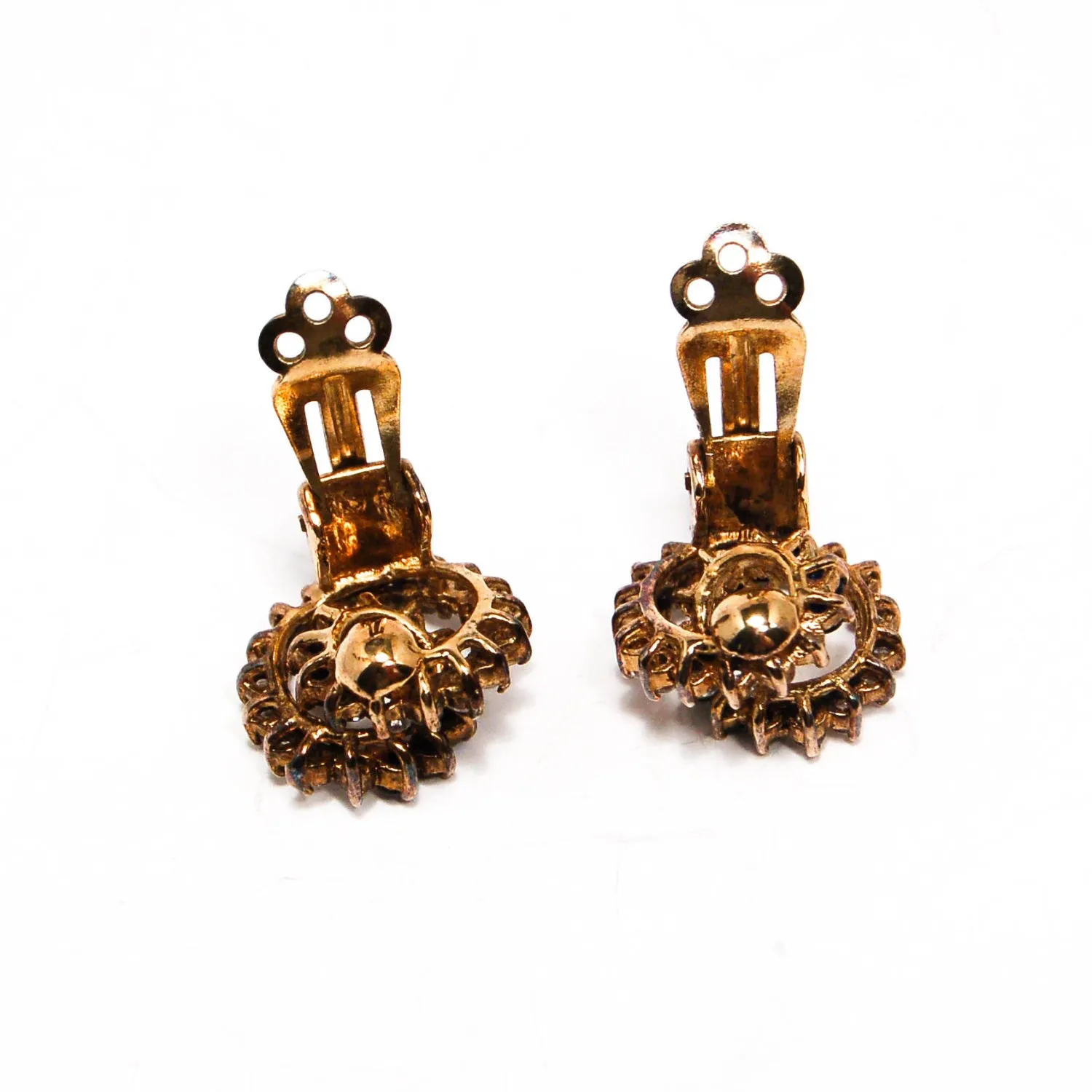 Glam Sapphire and CZ Spiral Earrings