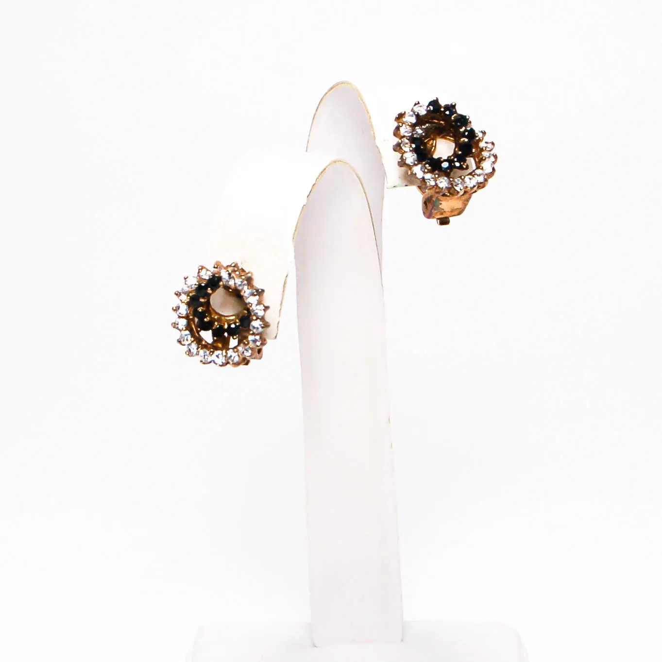 Glam Sapphire and CZ Spiral Earrings