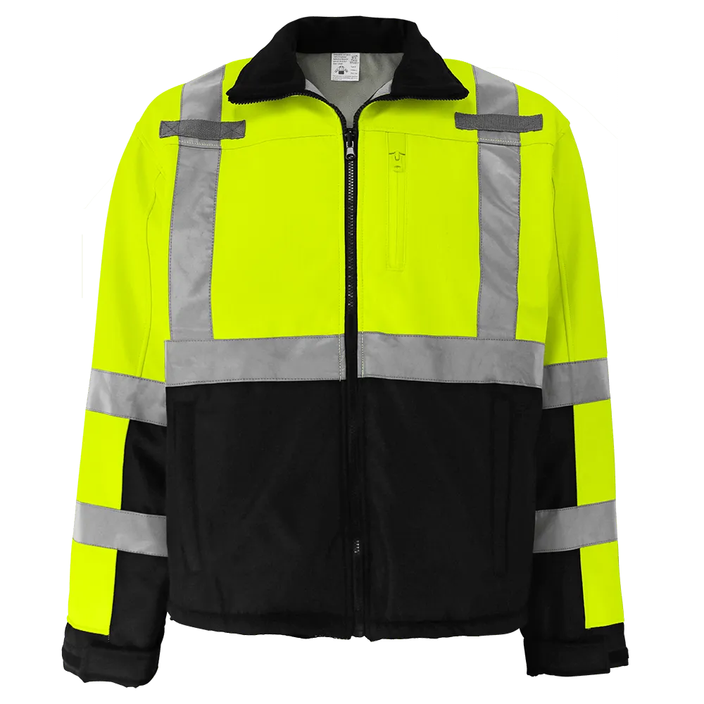 Global Glove & Safety GLO-SJ1 FrogWear® HV Premium Fleece Lined Softshell Jacket