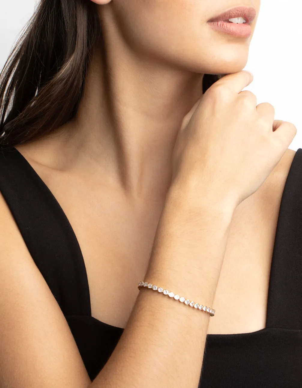 Gold Cubic Zirconia Tennis Bracelet