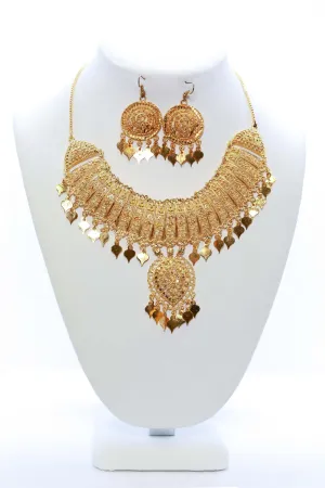 Golden Necklace and Earring Set