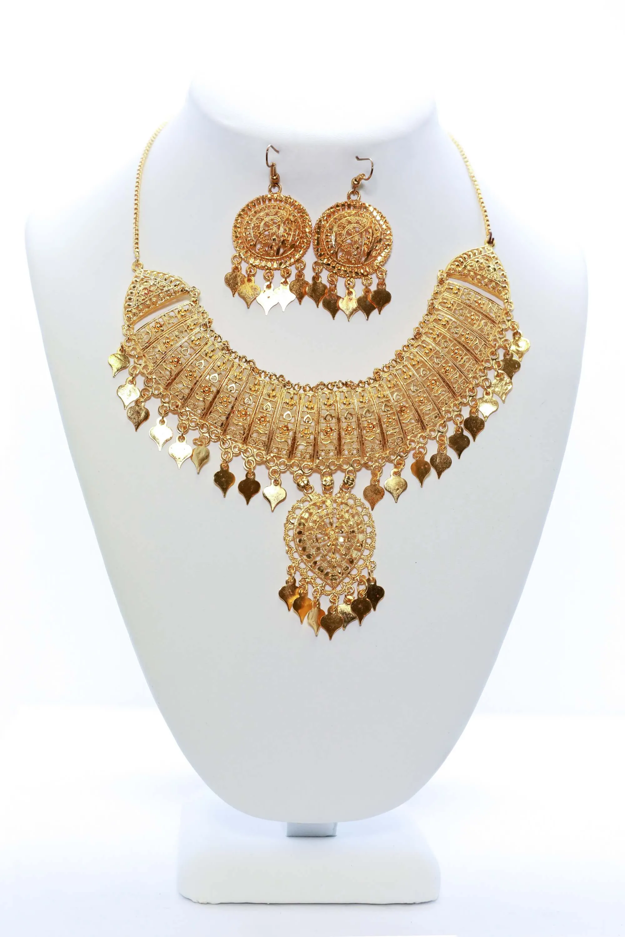 Golden Necklace and Earring Set