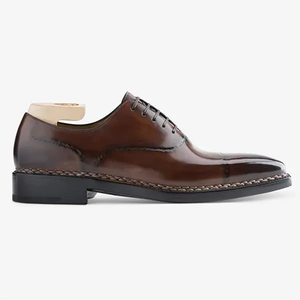 Gradient Color Effect Hand Painted Oxford Shoes Leather Shoes