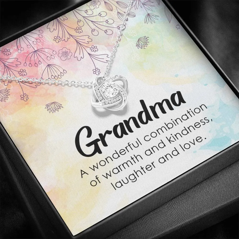 Great Gift For Grandma- Love Knot Necklace with Message Card