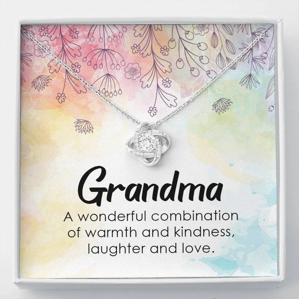 Great Gift For Grandma- Love Knot Necklace with Message Card