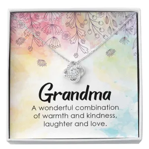 Great Gift For Grandma- Love Knot Necklace with Message Card