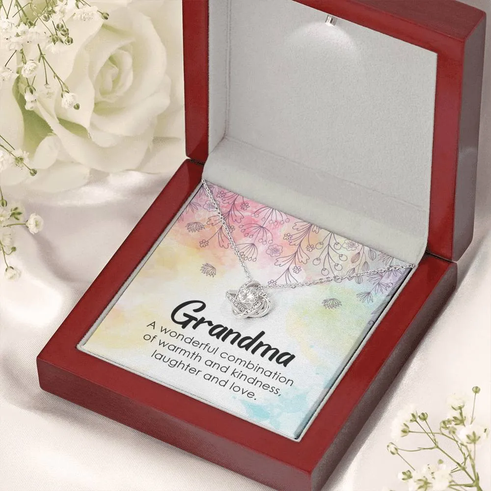 Great Gift For Grandma- Love Knot Necklace with Message Card