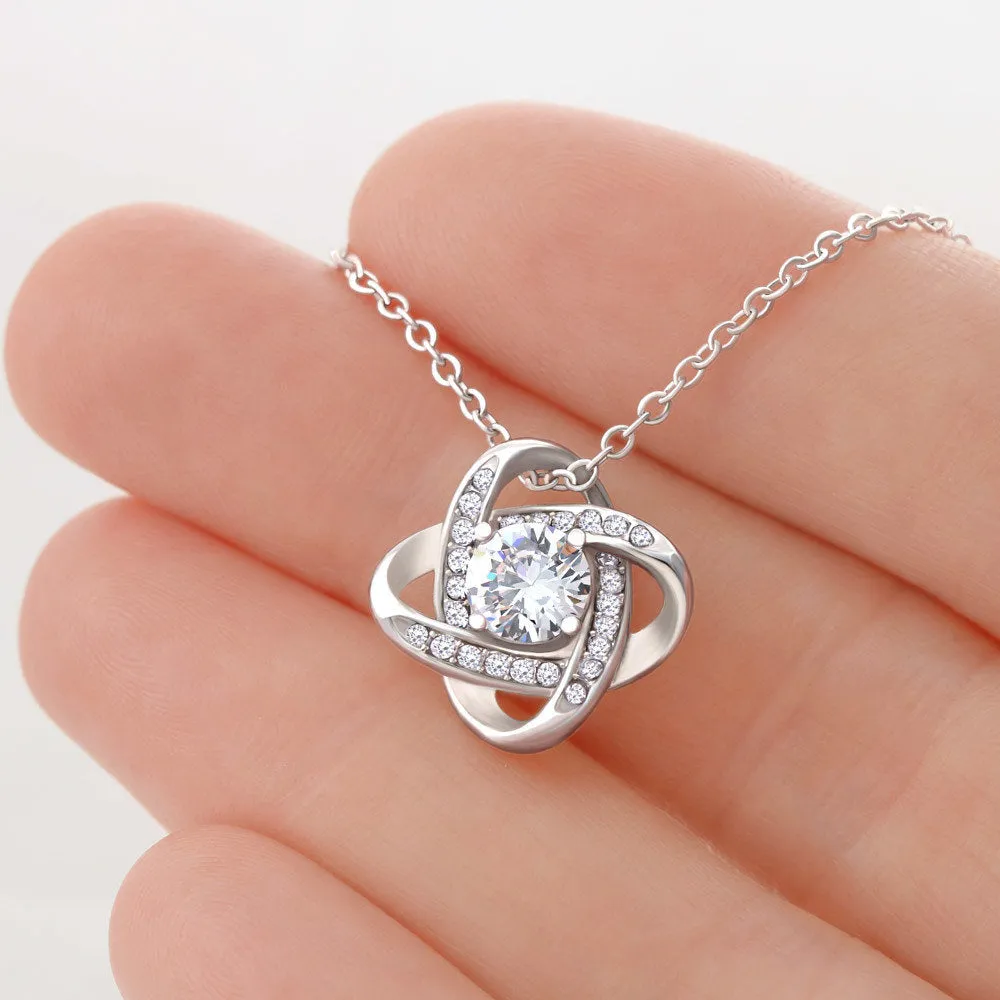 Great Gift For Grandma- Love Knot Necklace with Message Card