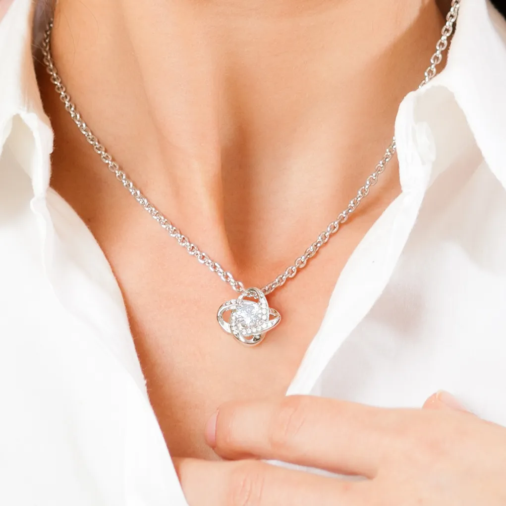 Great Gift For Grandma- Love Knot Necklace with Message Card