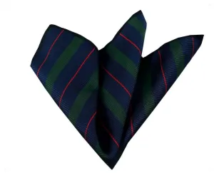 Green Blue Red Stripes Pocket Square for Men - Premium Silk Handkerchiefs for Suits