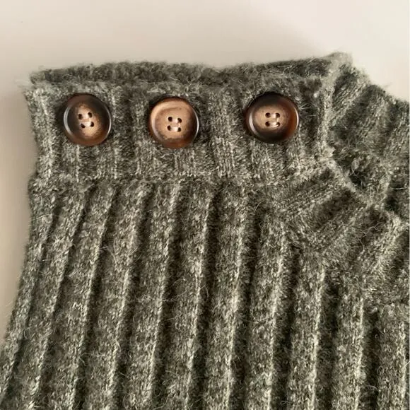 Greylin Green Ribbed Knit Sweater Vest Size M Yale Melange Minimalist Classic