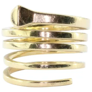 Gucci Chiodo Collection 18K Gold Spiral Nail Ring Circa 1970