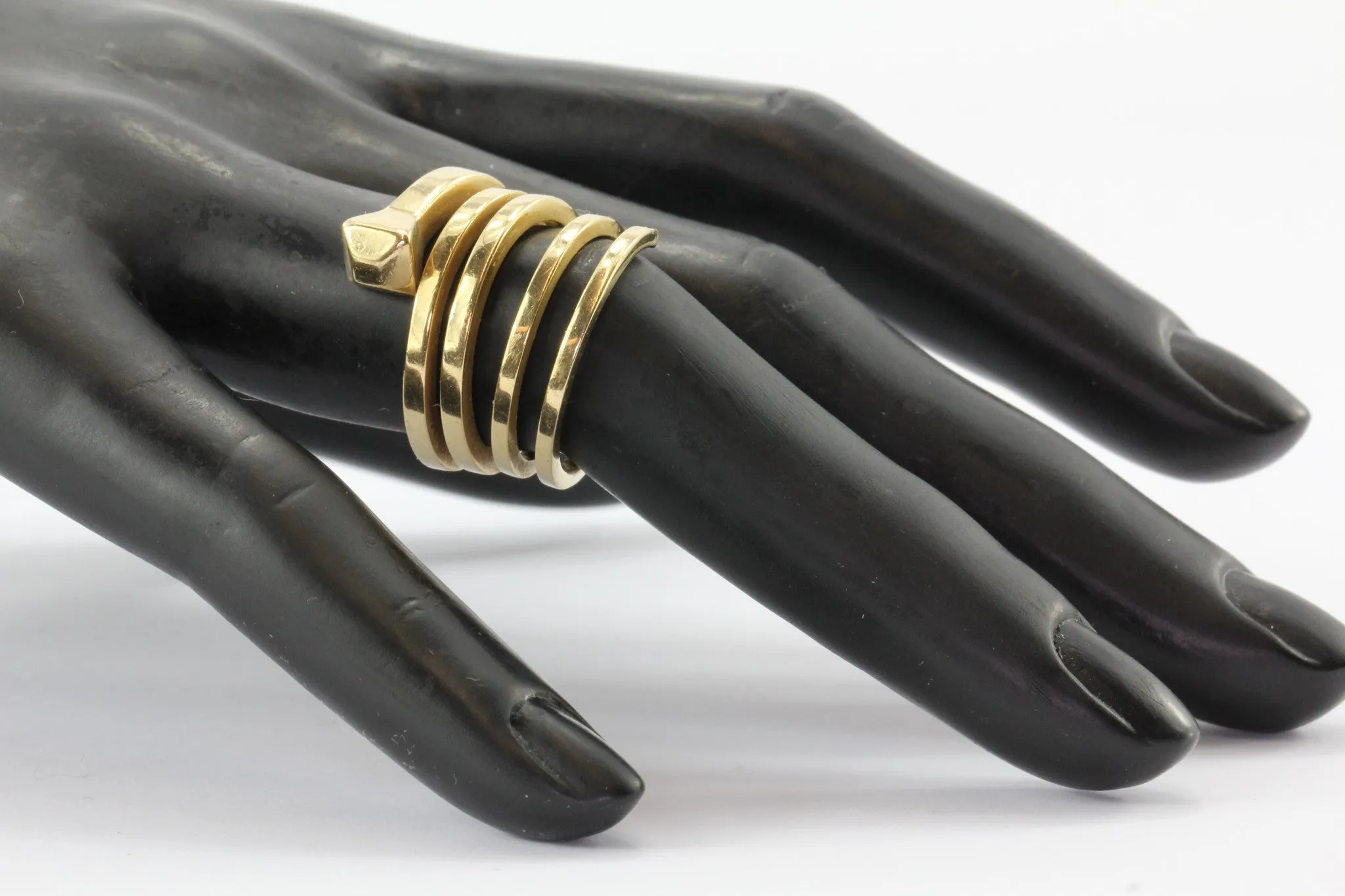 Gucci Chiodo Collection 18K Gold Spiral Nail Ring Circa 1970