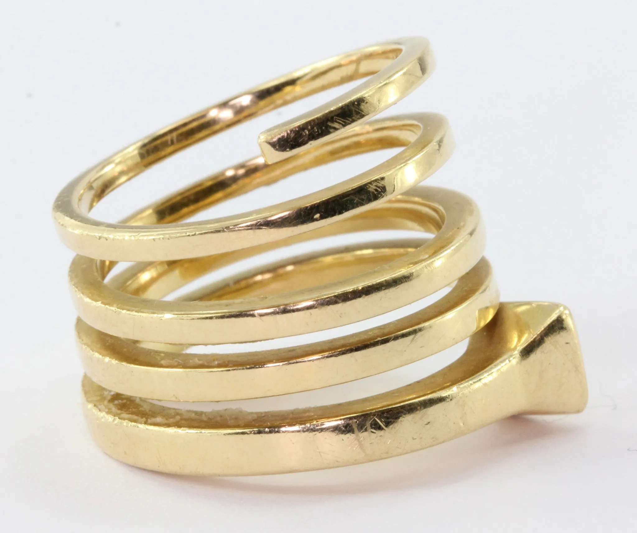 Gucci Chiodo Collection 18K Gold Spiral Nail Ring Circa 1970