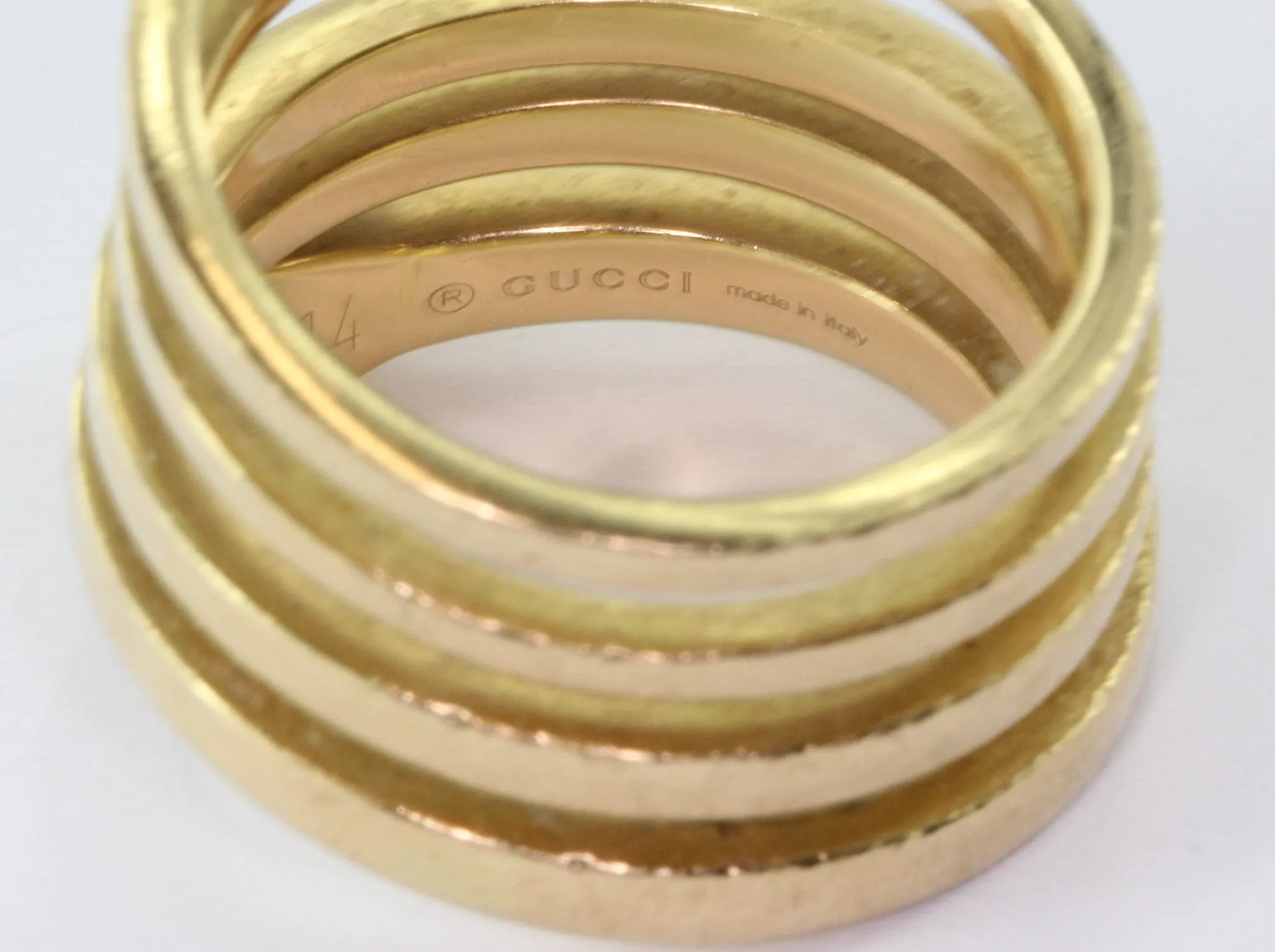 Gucci Chiodo Collection 18K Gold Spiral Nail Ring Circa 1970