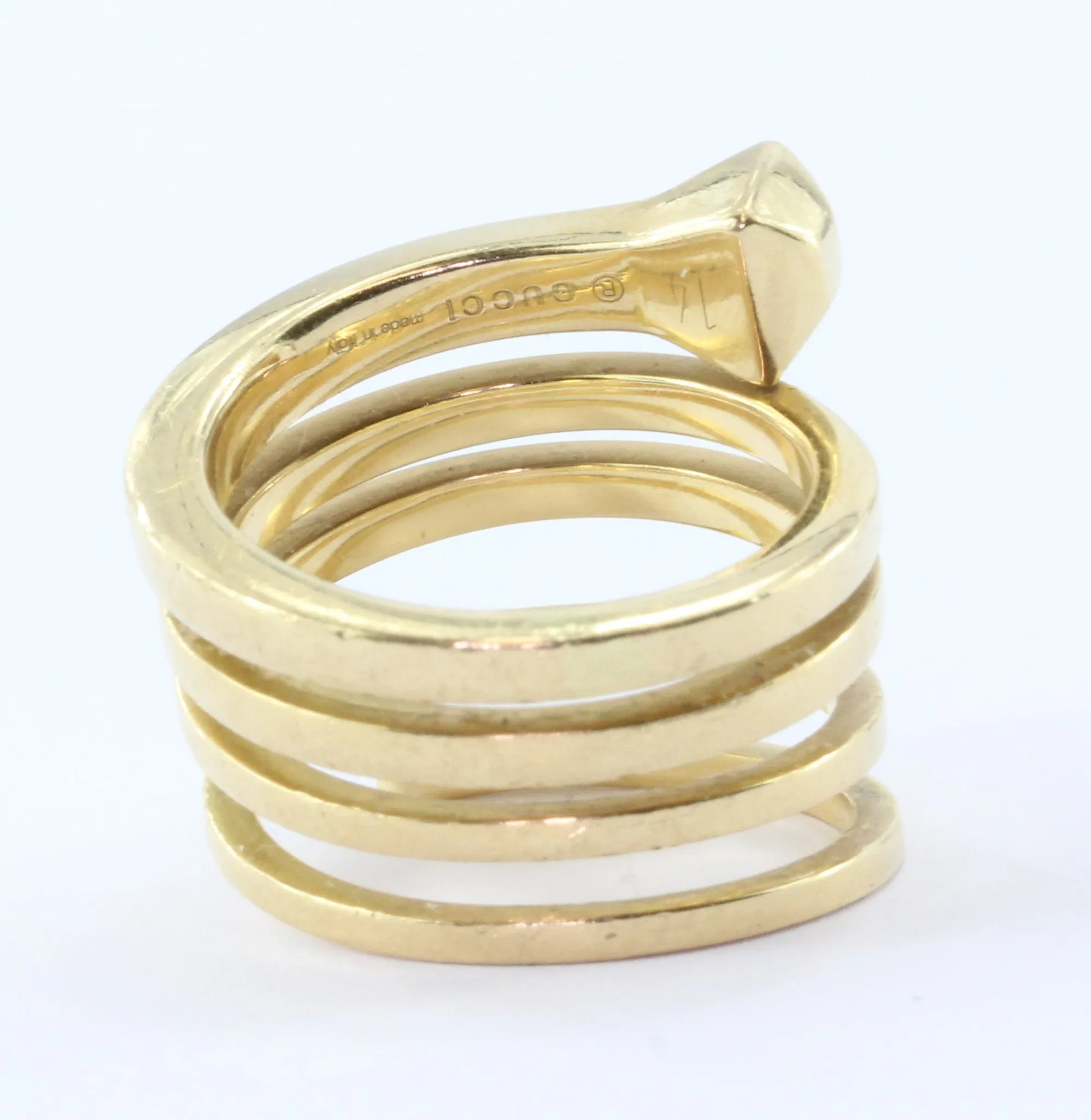 Gucci Chiodo Collection 18K Gold Spiral Nail Ring Circa 1970