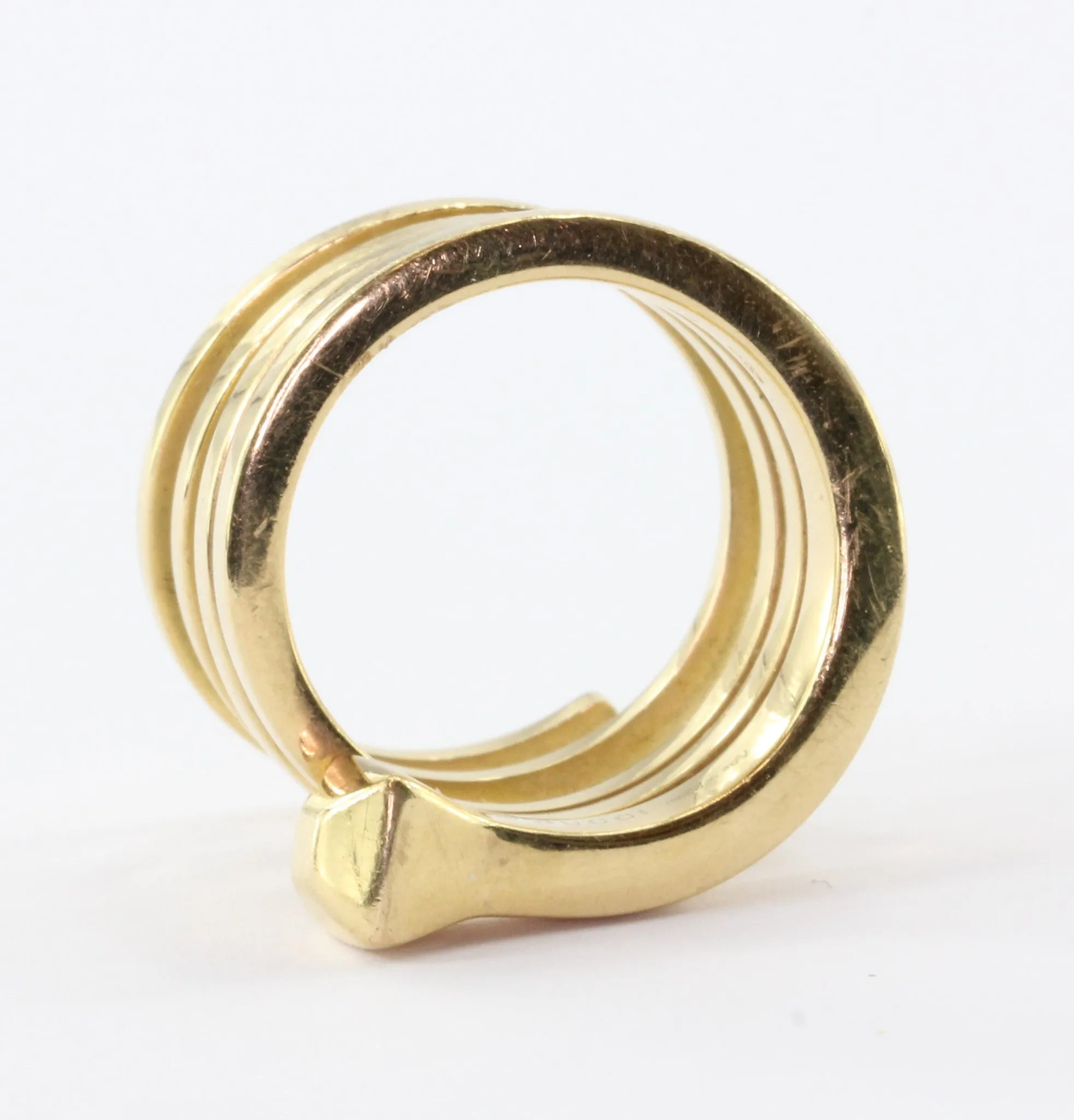 Gucci Chiodo Collection 18K Gold Spiral Nail Ring Circa 1970