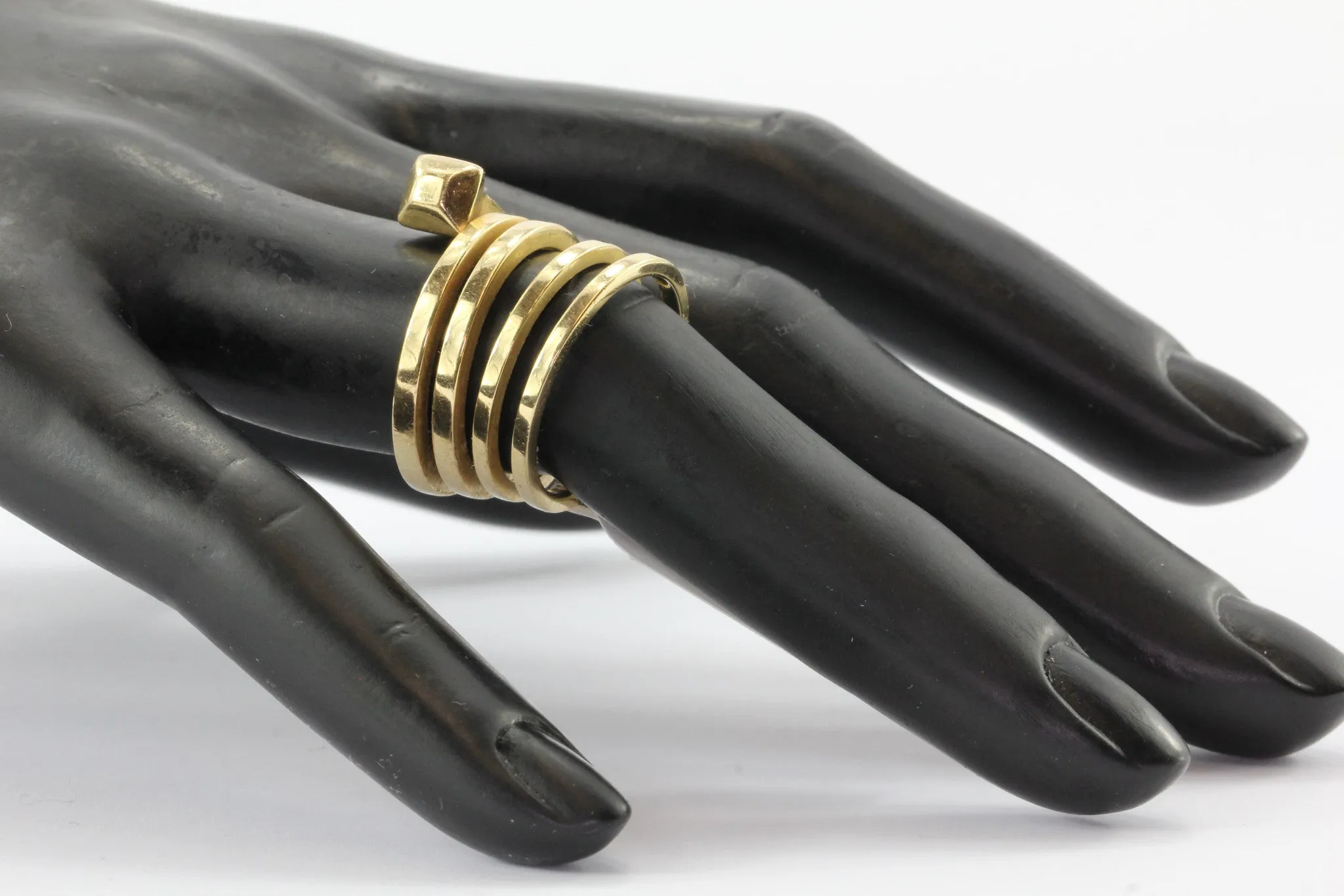 Gucci Chiodo Collection 18K Gold Spiral Nail Ring Circa 1970