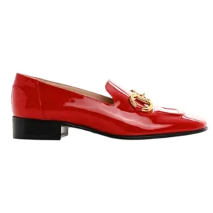 Gucci Shoes, Red Vernice Horsebit Square Toe Loafers (size 39)