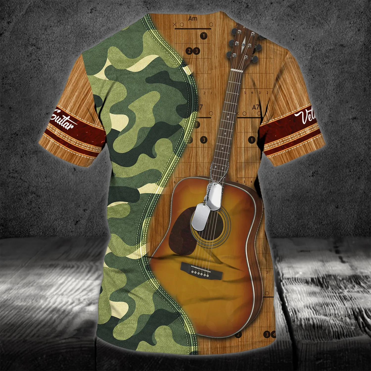 Guitar For Veteran - Personalized Name 3D T Shirt - Nt168 - Ct144