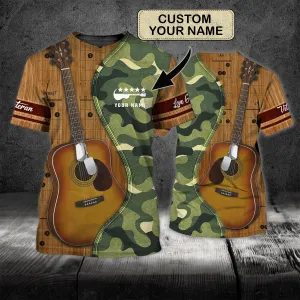 Guitar For Veteran - Personalized Name 3D T Shirt - Nt168 - Ct144