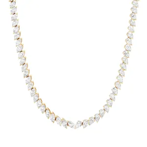 HALF & HALF MARQUISE & PEAR DIAMOND CHOKER, 14kt GOLD