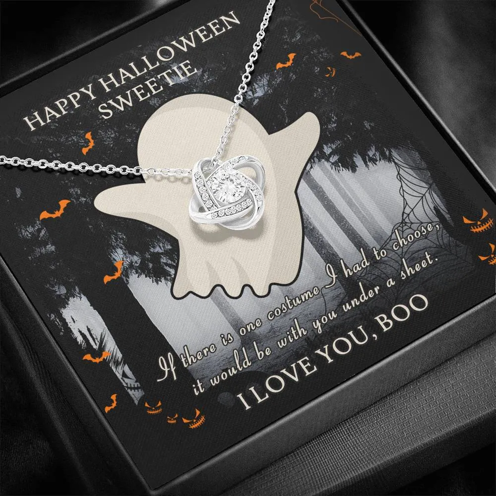 Halloween Gift For Women- Love Knot Necklace - Under A Sheet