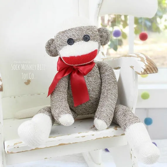 Handcrafted Sock Monkey Doll - Classic