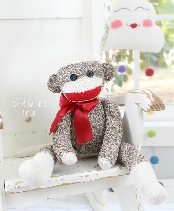 Handcrafted Sock Monkey Doll - Classic