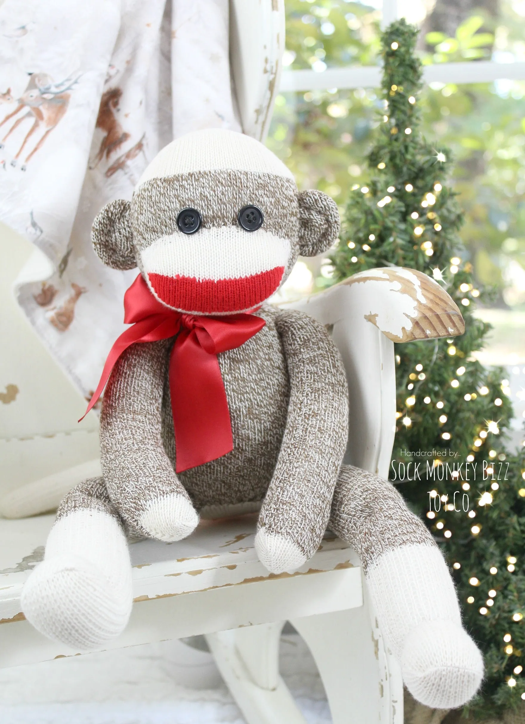 Handcrafted Sock Monkey Doll - Classic