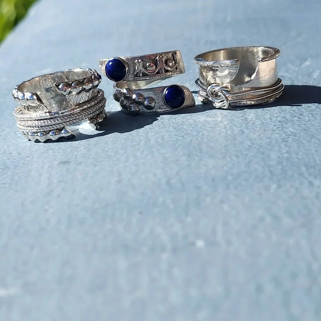 Handmade .925 Sterling Silver Spinner Ring – Double Love Knot Design, Bold & Unforgettable