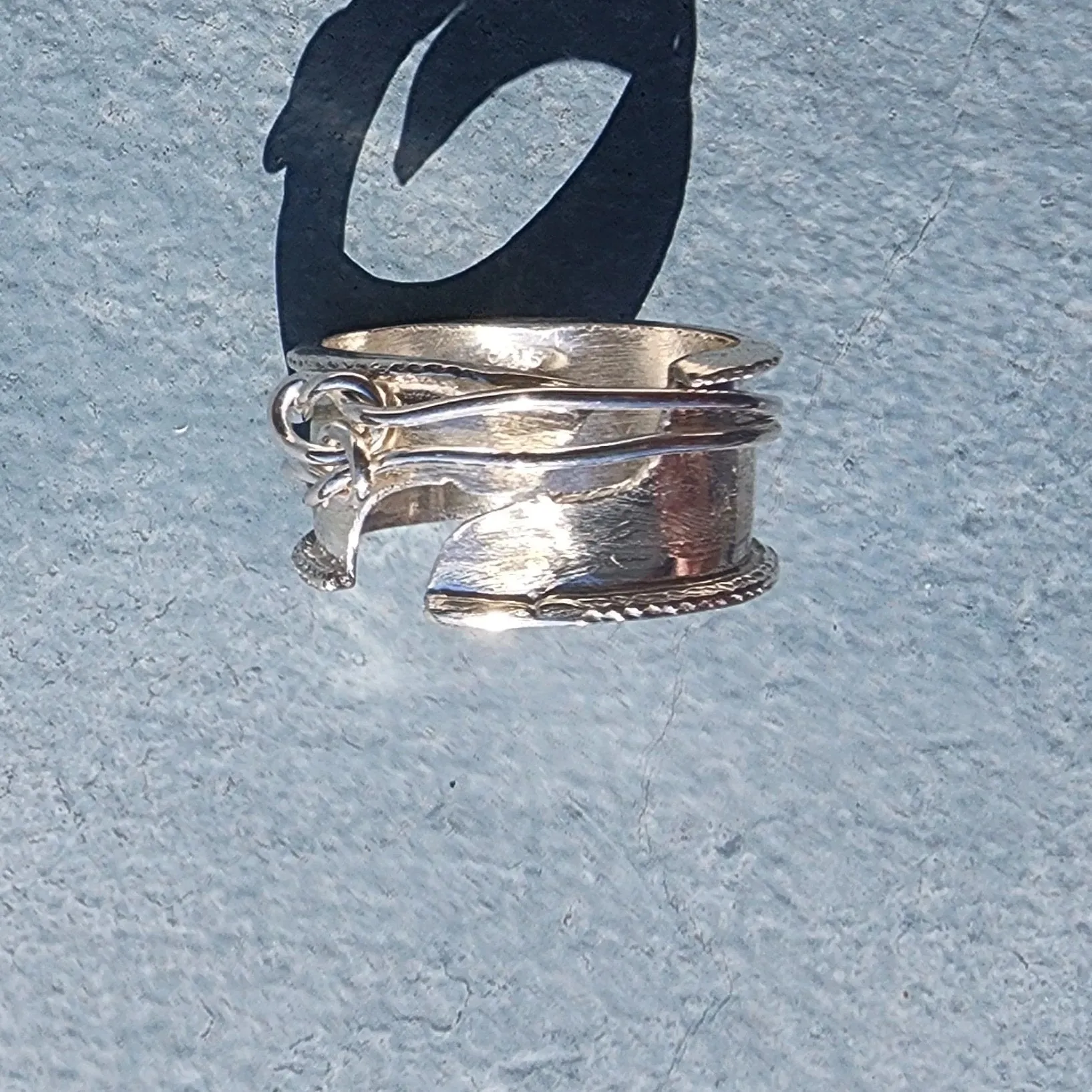 Handmade .925 Sterling Silver Spinner Ring – Double Love Knot Design, Bold & Unforgettable