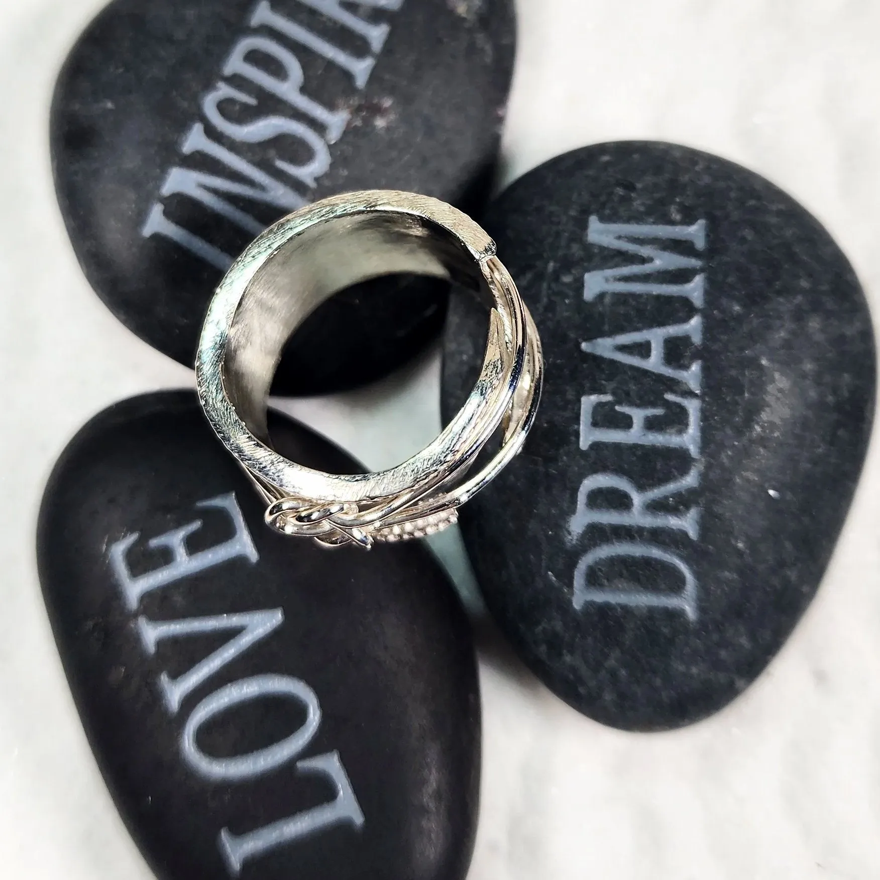 Handmade .925 Sterling Silver Spinner Ring – Double Love Knot Design, Bold & Unforgettable