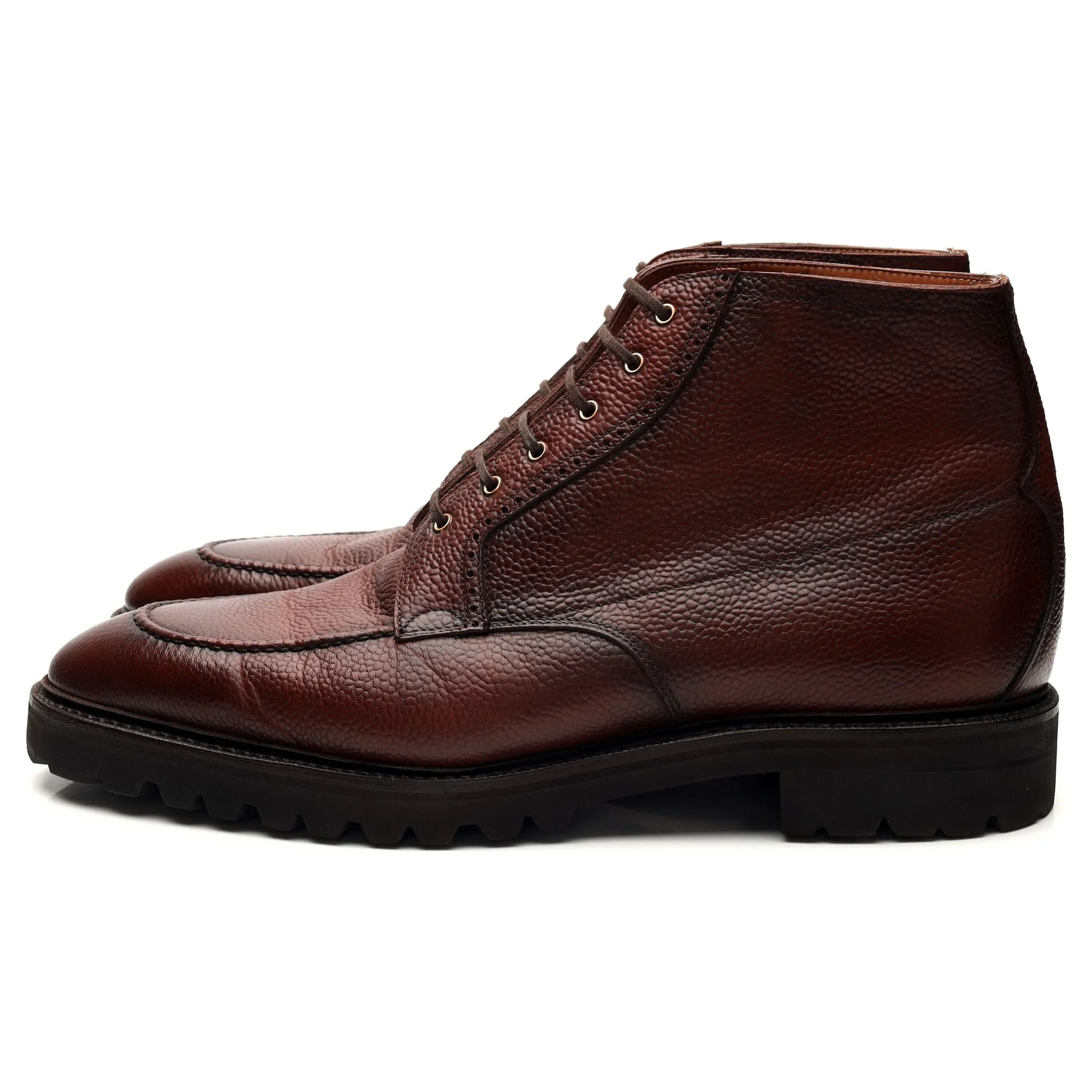 'Haring' Brown Grain Leather Boots UK 10.5