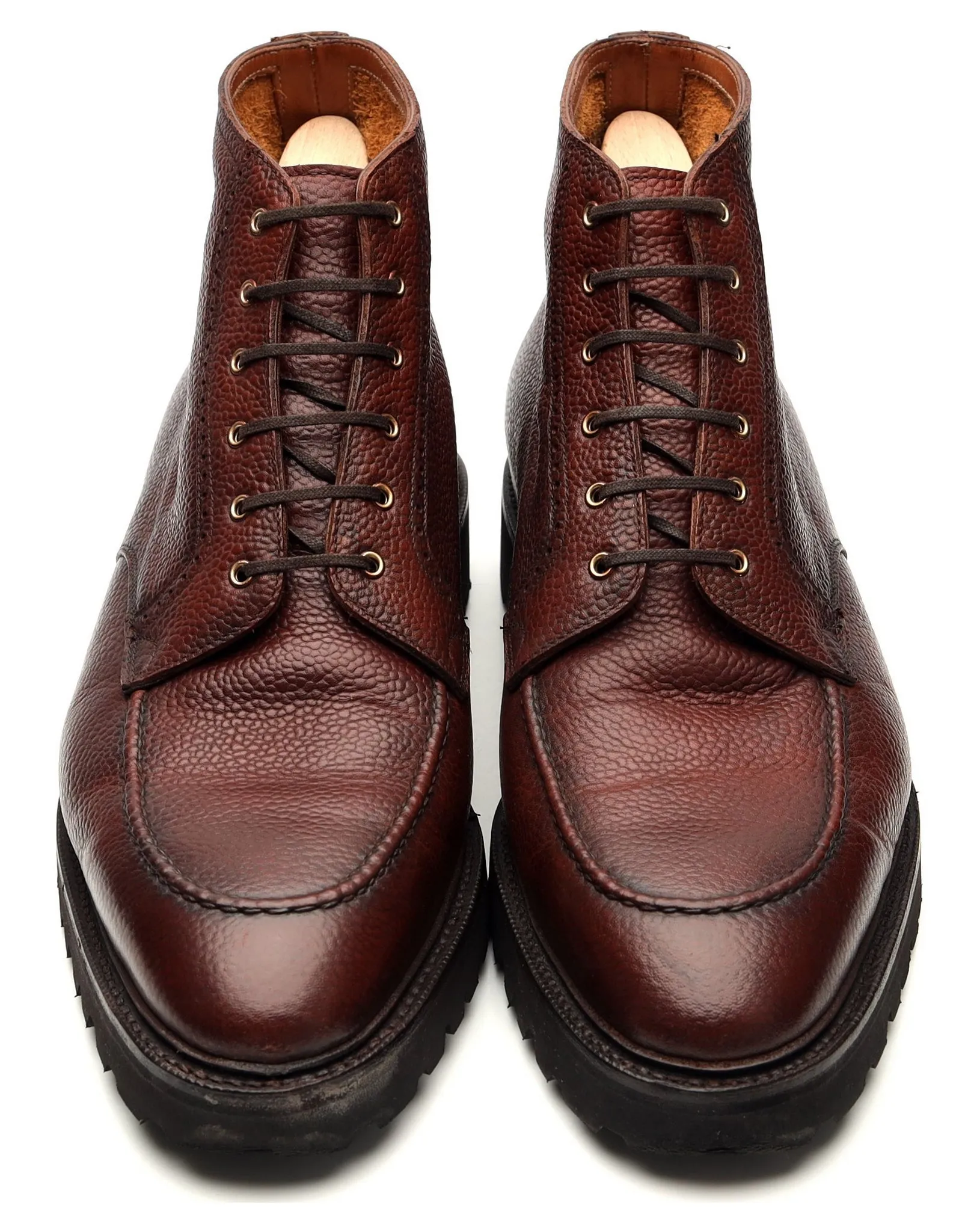'Haring' Brown Grain Leather Boots UK 10.5