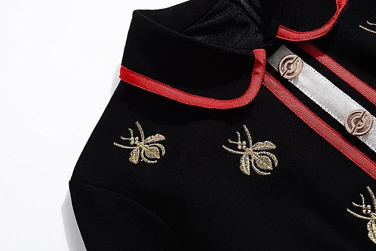 Harper Collins Classic Elegance Bee Embroidery Black Dress