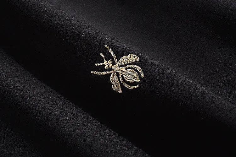 Harper Collins Classic Elegance Bee Embroidery Black Dress