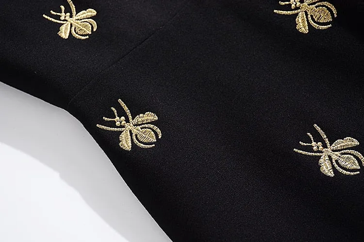 Harper Collins Classic Elegance Bee Embroidery Black Dress
