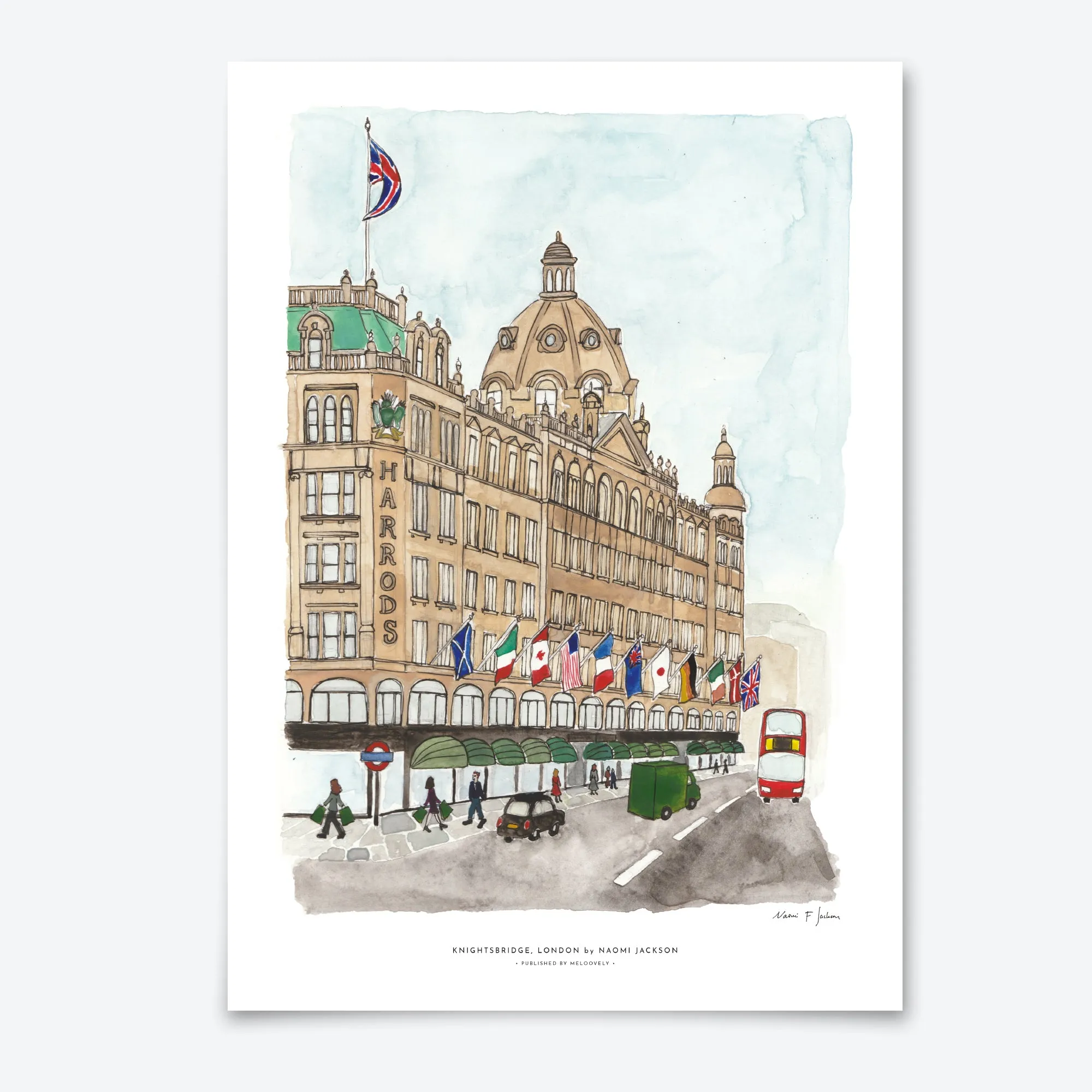 'Harrods' London Knightsbridge Wall Print