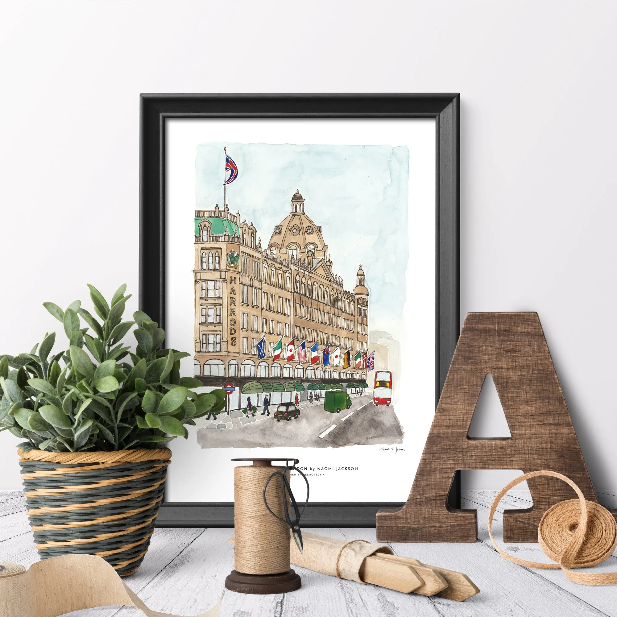'Harrods' London Knightsbridge Wall Print