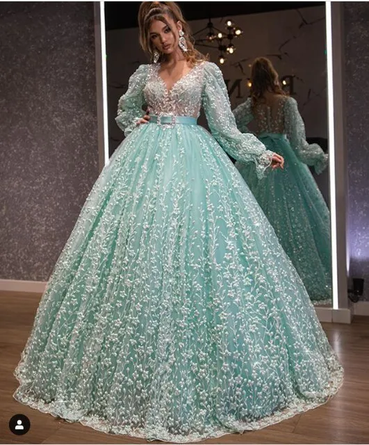 Haute Couture Champagne Formal Evening Dresses