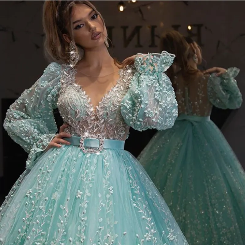Haute Couture Champagne Formal Evening Dresses