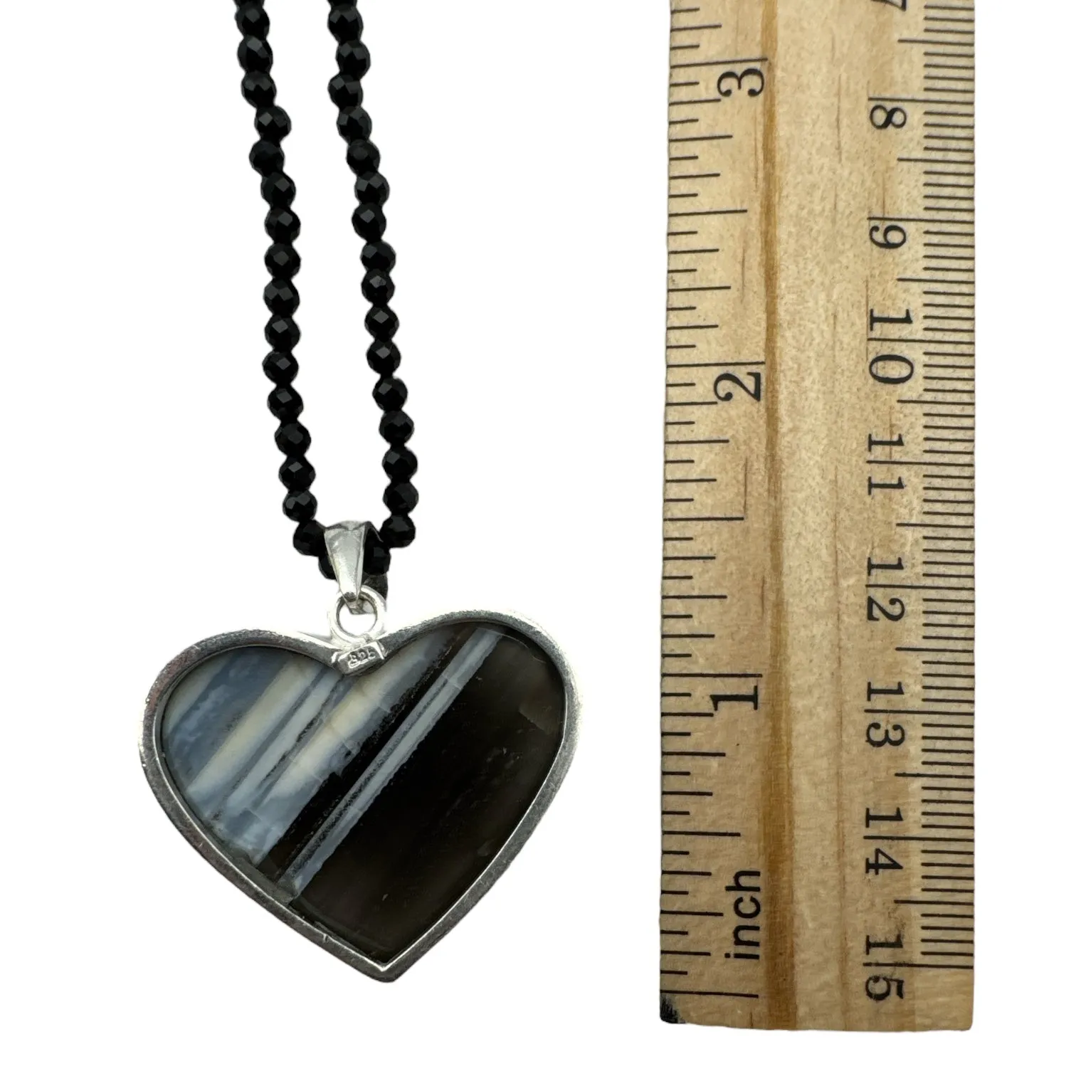 HEART Owyhee Opal Solid 925 Sterling Silver Pendant Necklace