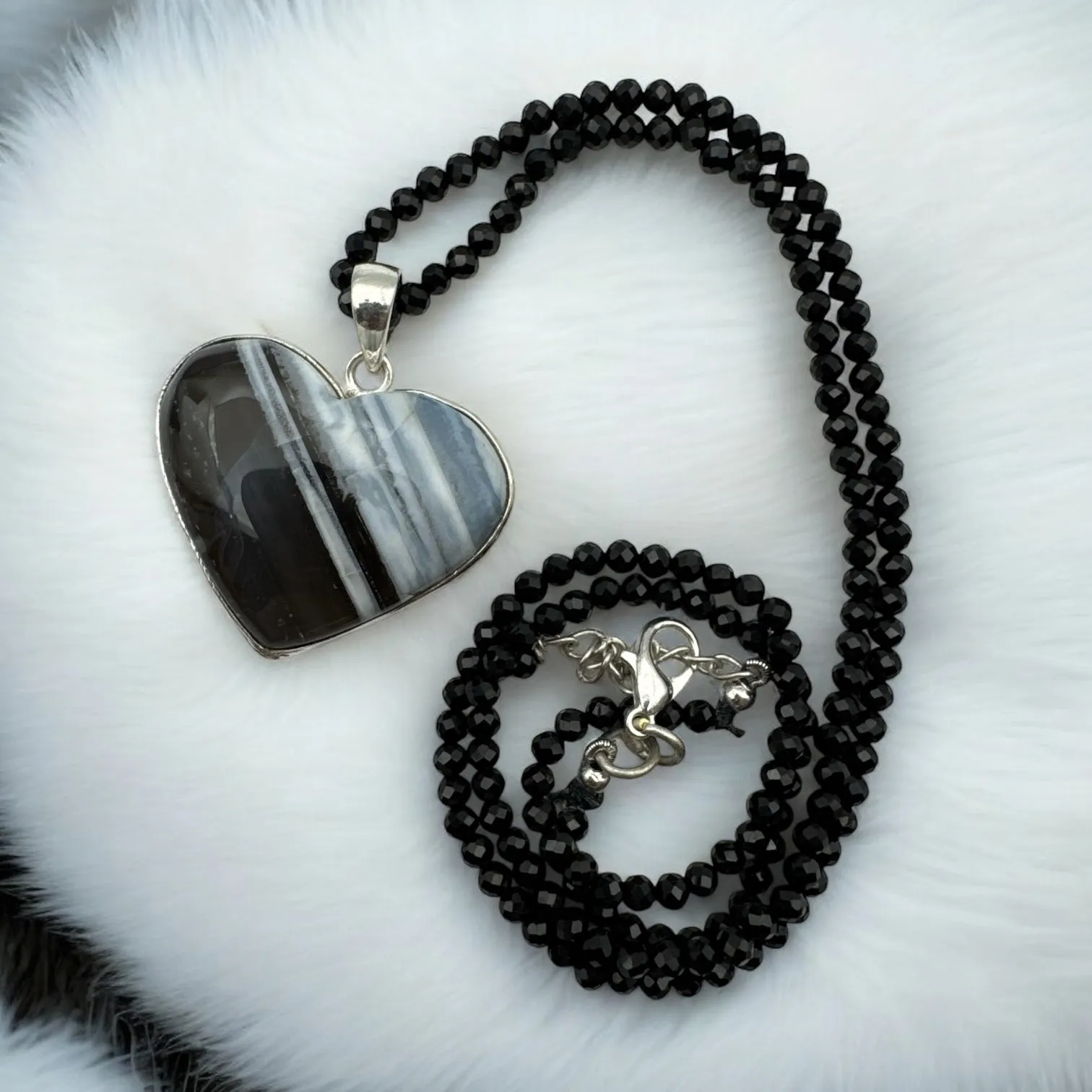 HEART Owyhee Opal Solid 925 Sterling Silver Pendant Necklace